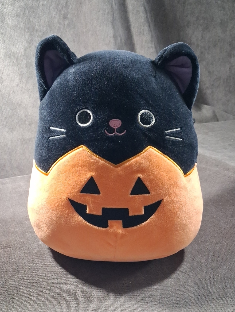 Squishmallows Halloween Autumn The Cat Jack-o'-Lantern Stuffed Toy Plush 9" VG